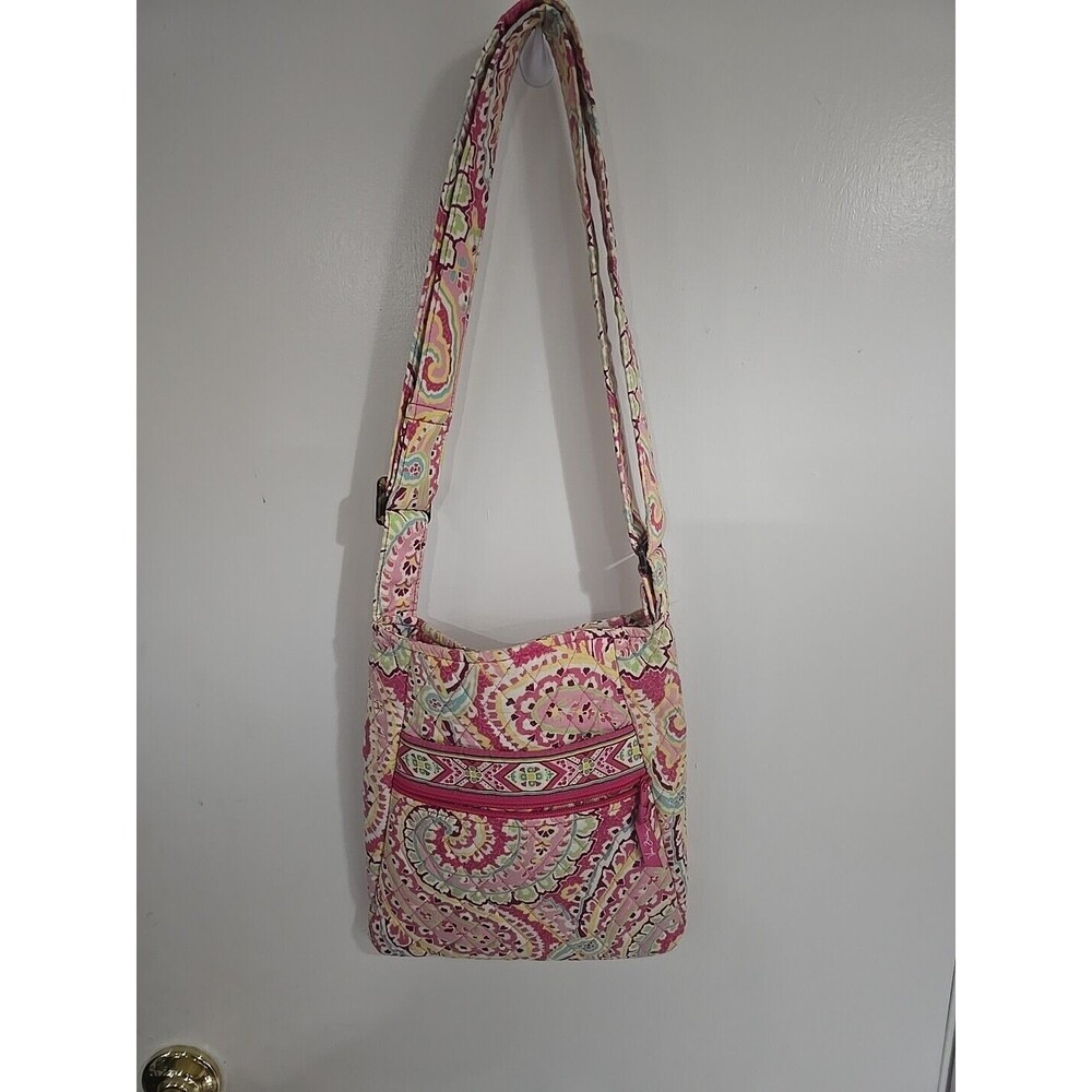 Vera Bradley Womens CAPRI MELON Pink Paisley Hipster Crossbody Purse Travel Bag